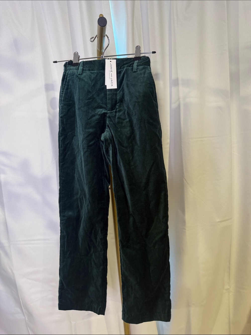 Janie and Jack Deep Green Corduroy Boys Velour Pants